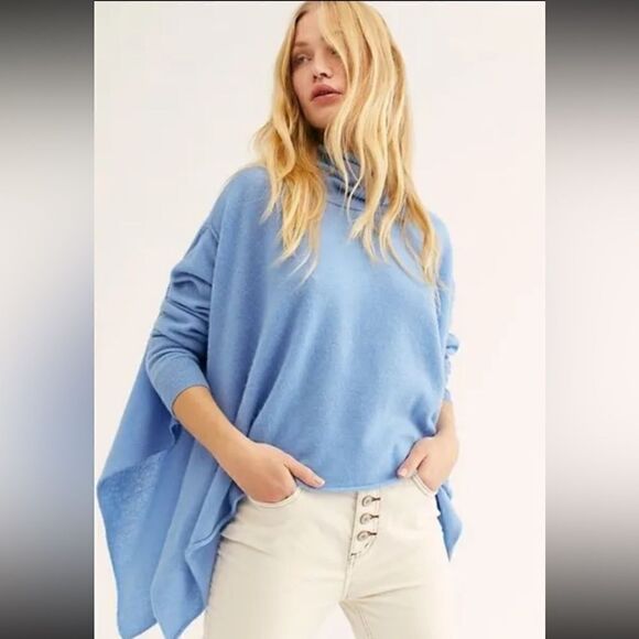 NEW FREE PEOPLE XS CRUSH ON YOU CASHMERE HIGH FUNNEL NECK SWEATER PULLOV… - Picture 1 of 3